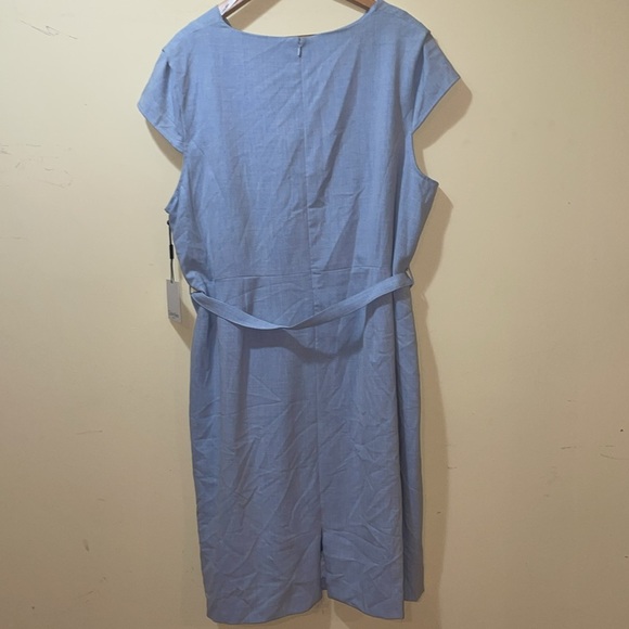 Womens New Calvin Klein Blue Draped Neckline Dress - Picture 7 of 8